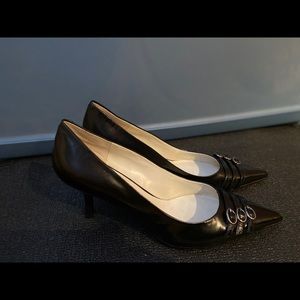 Nine West Triple-Buckle Black Heels